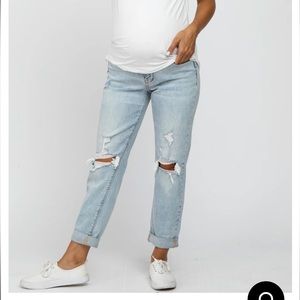 Pink Blush Maternity Light Blue Distressed Jeans size 28